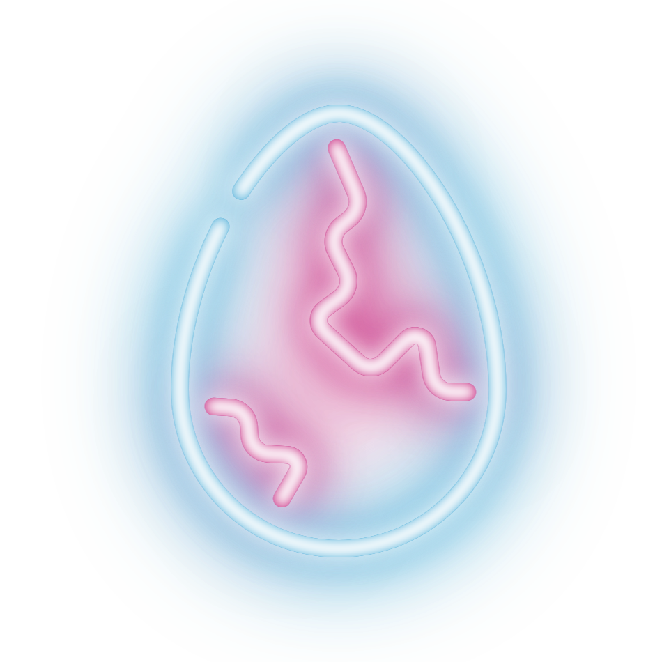 Egg-only logo of Easterhegg 2025 in the style of a neon sign: It only features the egg from before.