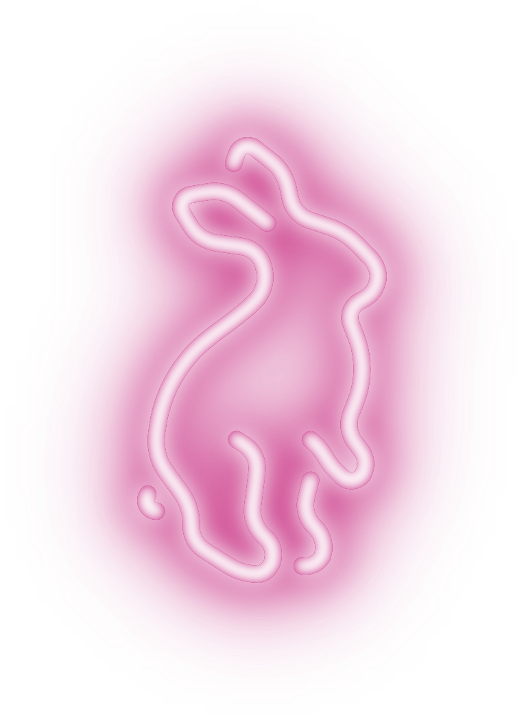 Hare-only logo of Easterhegg 2025 in the style of a neon sign: It only features the hare from before.